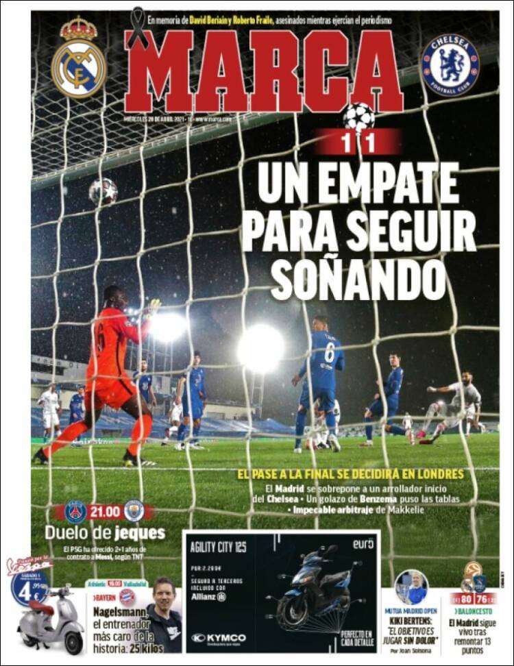 Portadas Diarios Deportivos Miércoles 28/4/2021 Portadas Diarios Deportivos Miércoles 28/4/2021