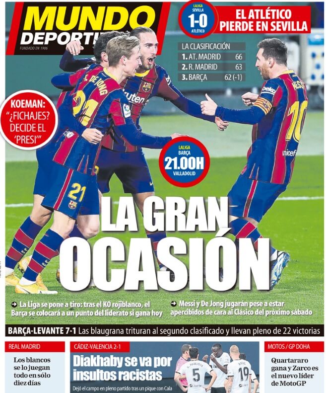 Portadas Diarios Deportivos Lunes 5/4/2021