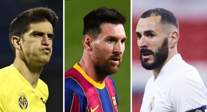 Gerard Moreno, Messi y Benzema