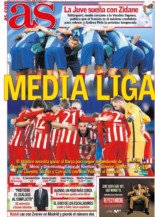 Portadas Diarios Deportivos Sábado 8/5/2021