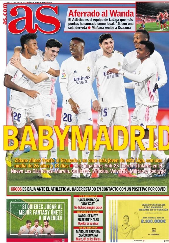 Portadas Diarios Deportivos Sábado 15/5/2021 Portadas Diarios Deportivos Sábado 15/5/2021