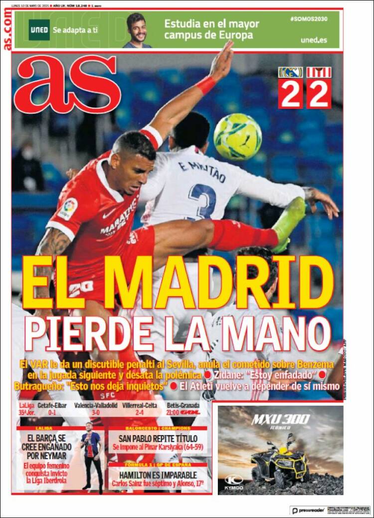 Portadas Diarios Deportivos Lunes 10/5/2021