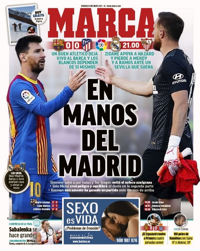 Portadas Diarios Deportivos Domingo 9/5/2021