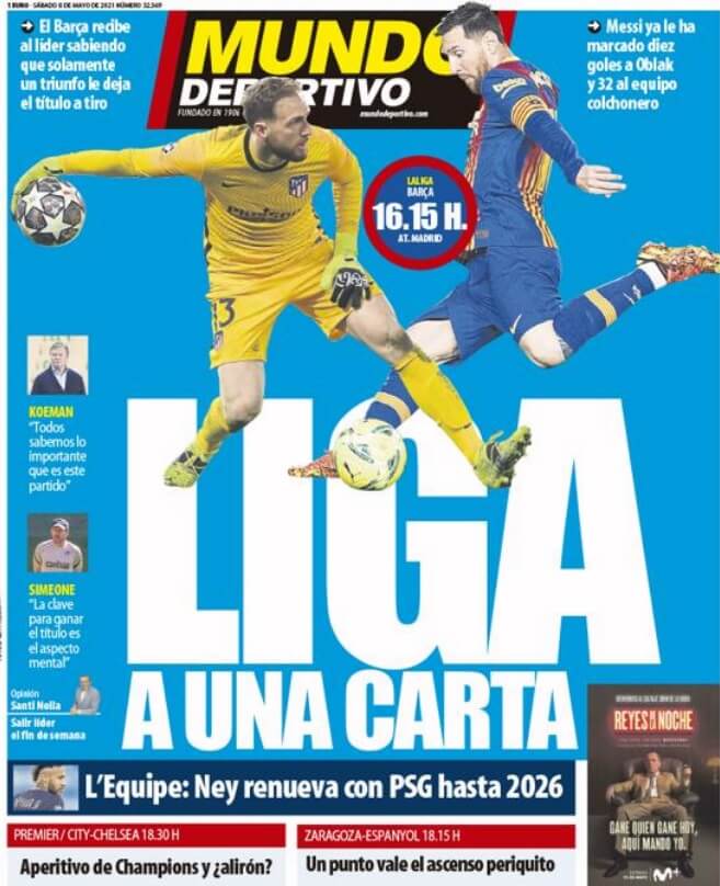 Portadas Diarios Deportivos Sábado 8/5/2021