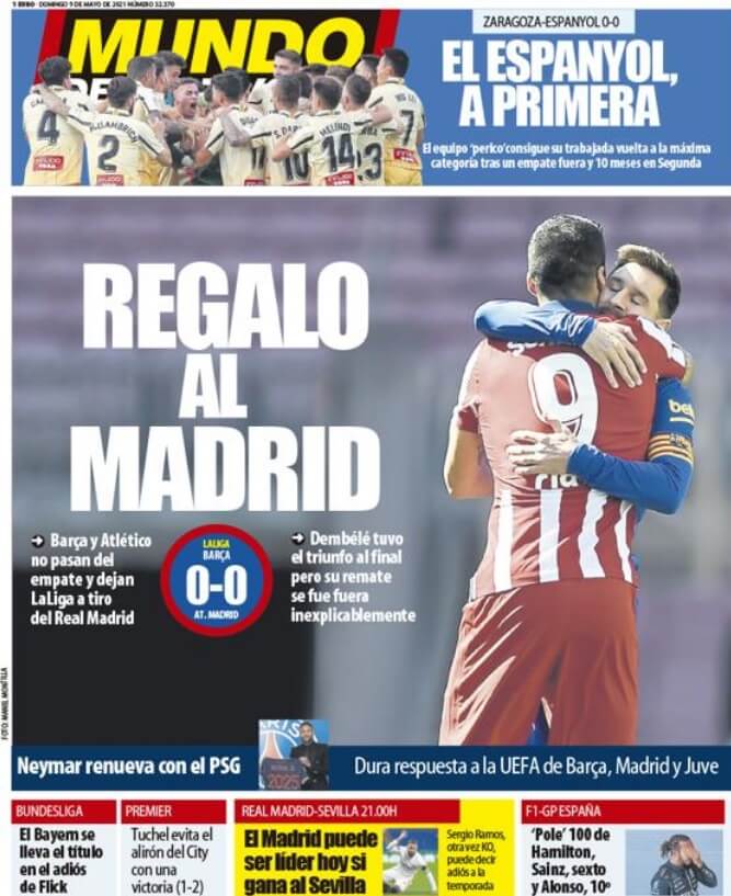 Portadas Diarios Deportivos Domingo 9/5/2021