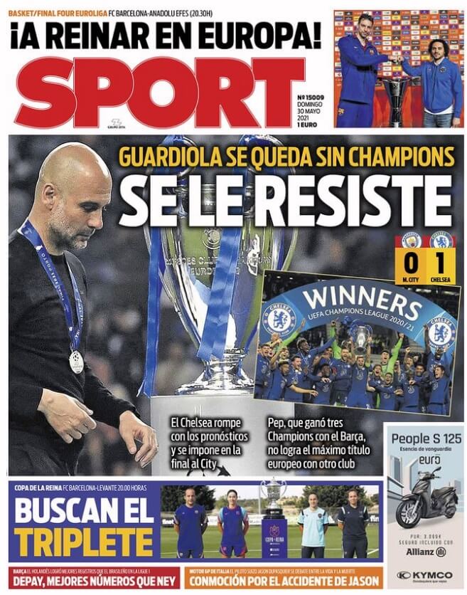 Portadas Diarios Deportivos Domingo 30/5/2021 Portadas Diarios Deportivos Domingo 30/5/2021