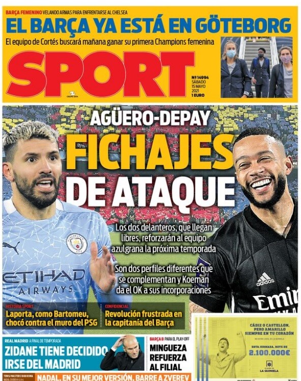 Portadas Diarios Deportivos Sábado 15/5/2021 Portadas Diarios Deportivos Sábado 15/5/2021