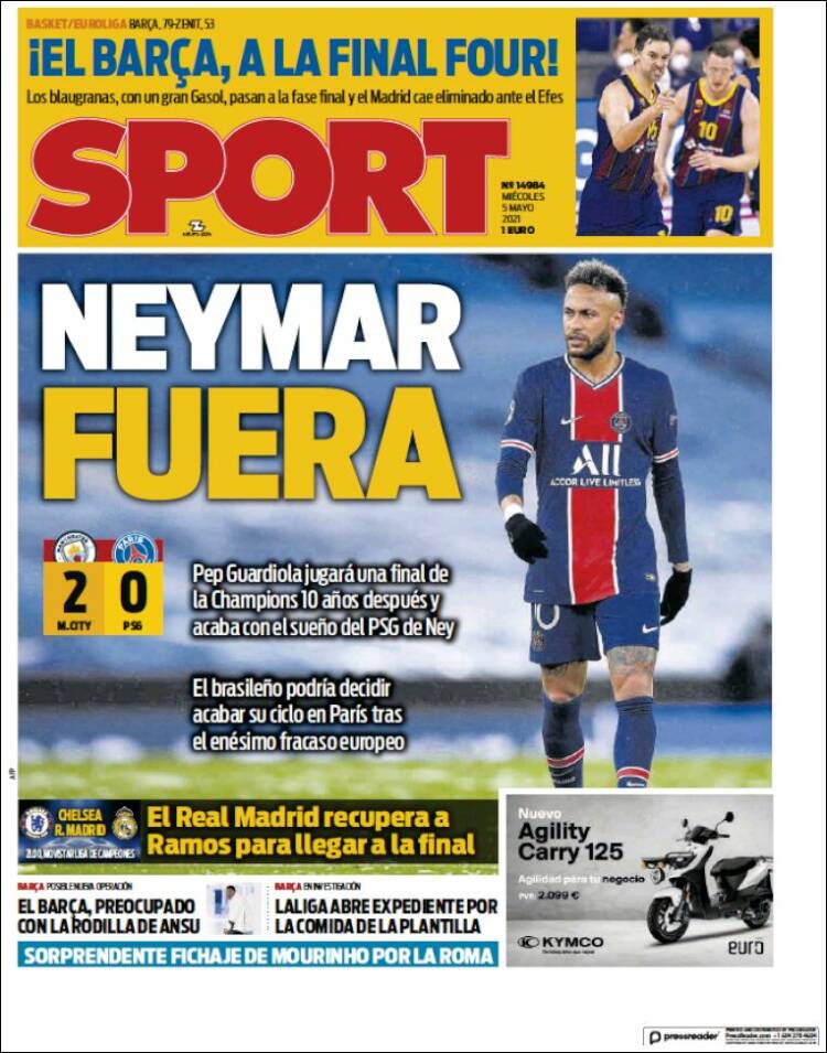 Portadas Diarios Deportivos Miércoles 5/5/2021