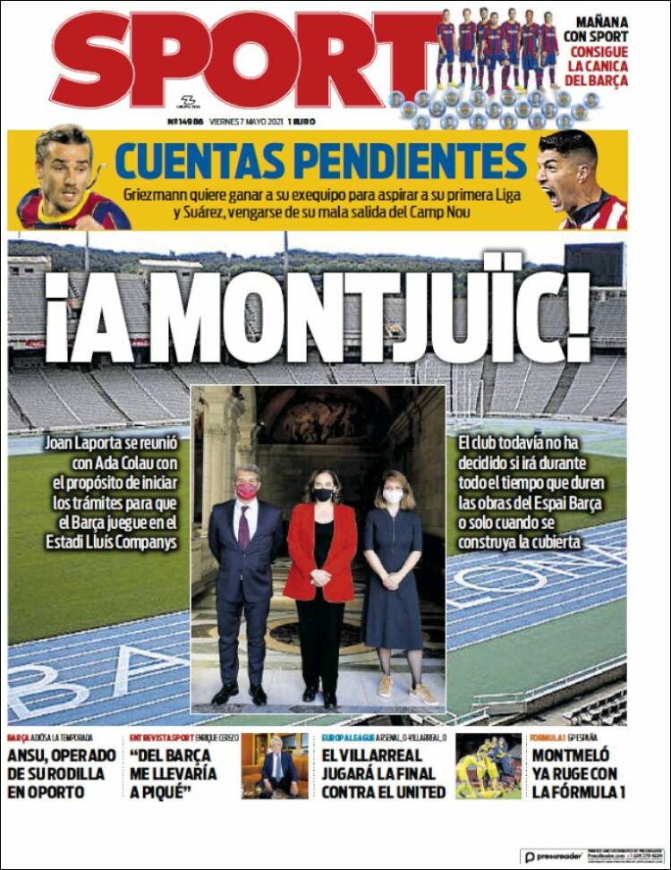 Portadas Diarios Deportivos Viernes 7/5/2021 Portadas Diarios Deportivos Viernes 7/5/2021