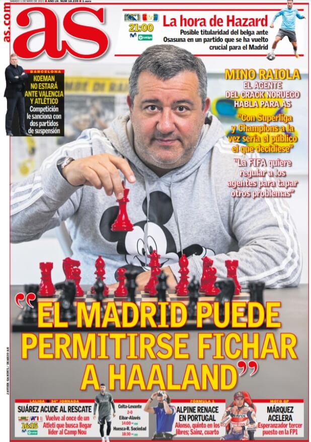 Portadas Diarios Deportivos Sábado 1/5/2021 