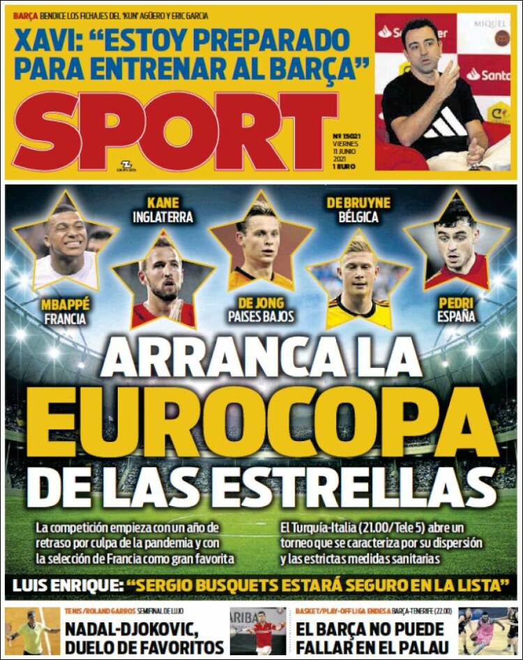 Portadas Diarios Deportivos Viernes 11/6/2021 Portadas Diarios Deportivos Viernes 11/6/2021