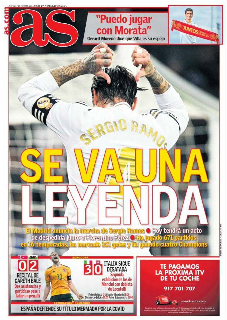 Portadas Diarios Deportivos Jueves 17/6/2021