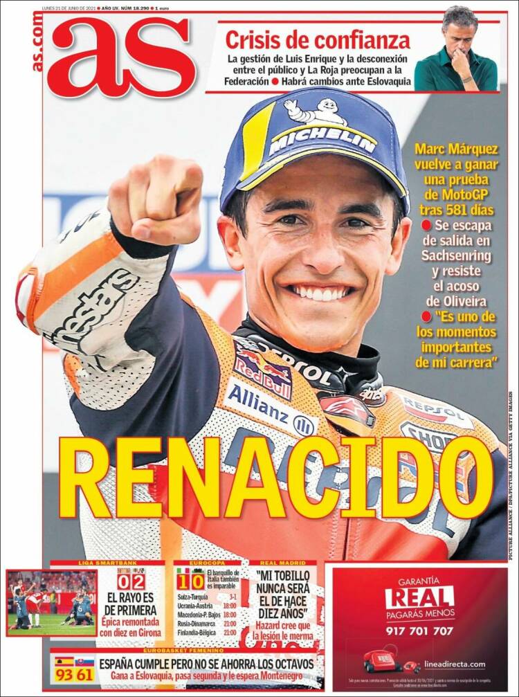 Portadas Diarios Deportivos Lunes 21/6/2021 Portadas Diarios Deportivos Lunes 21/6/2021
