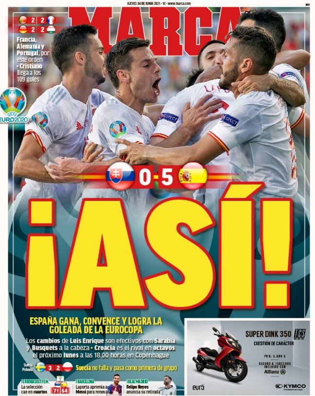 Portadas Diarios Deportivos Jueves 24/6/2021 Portadas Diarios Deportivos Jueves 24/6/2021