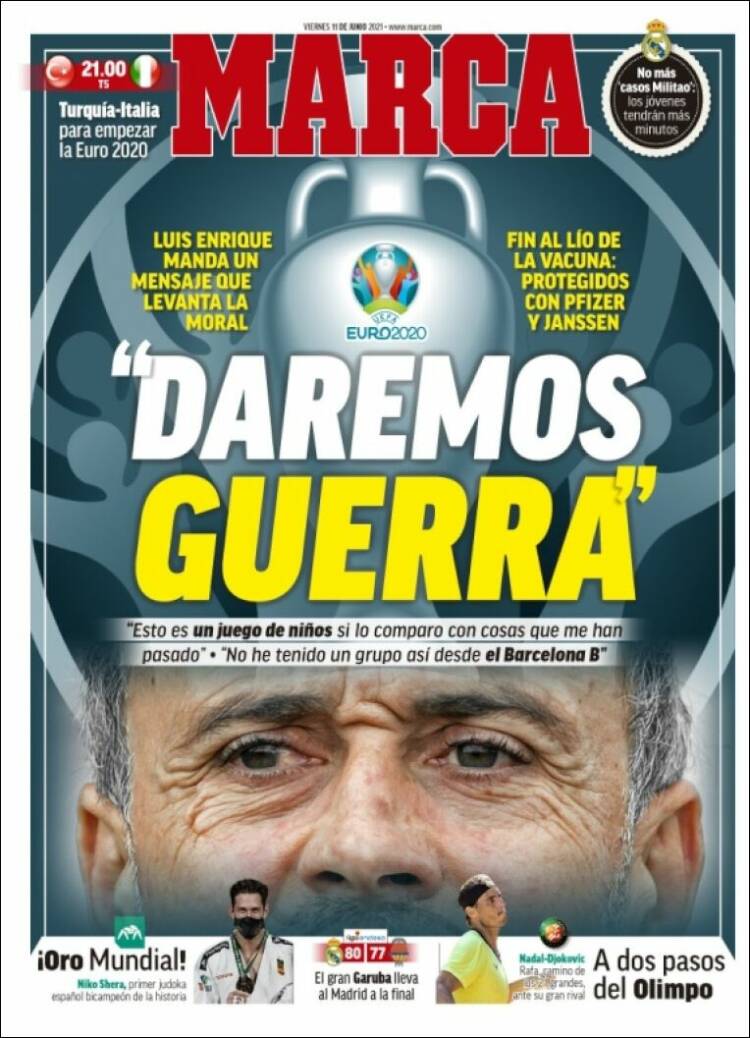 Portadas Diarios Deportivos Viernes 11/6/2021 Portadas Diarios Deportivos Viernes 11/6/2021