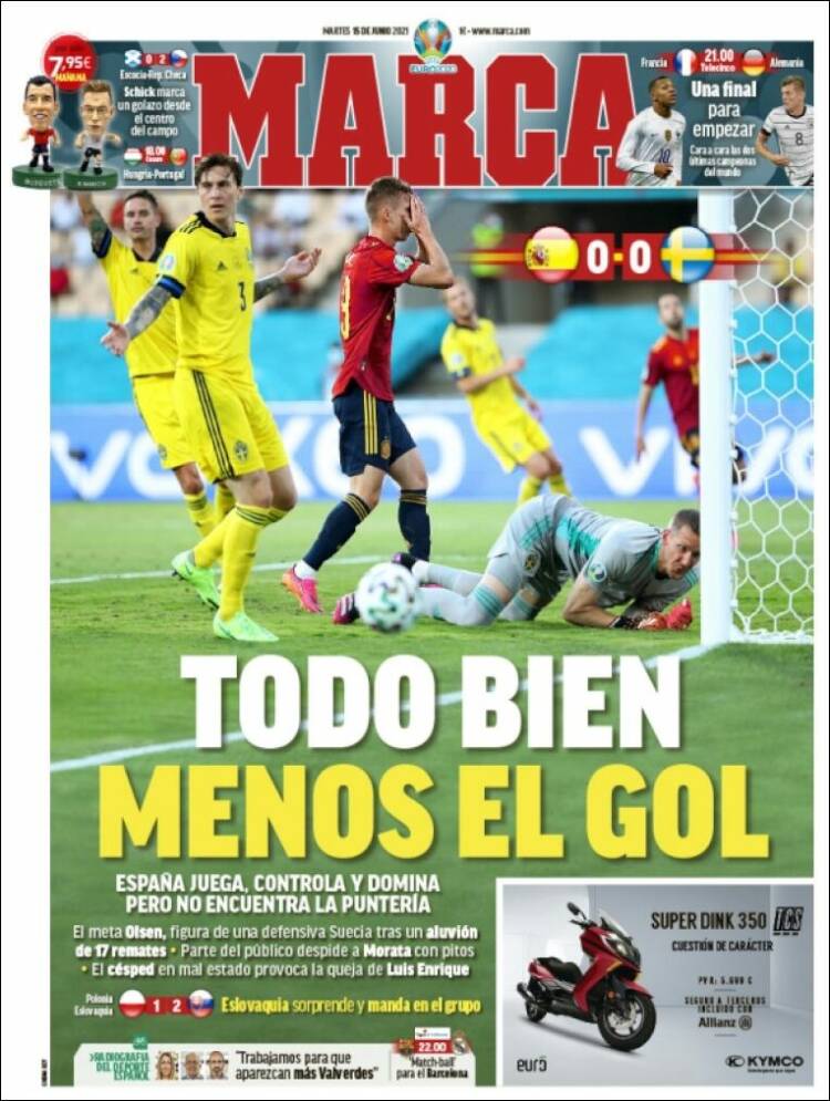 Portadas Diarios Deportivos Martes 15/6/2021 Portadas Diarios Deportivos Martes 15/6/2021