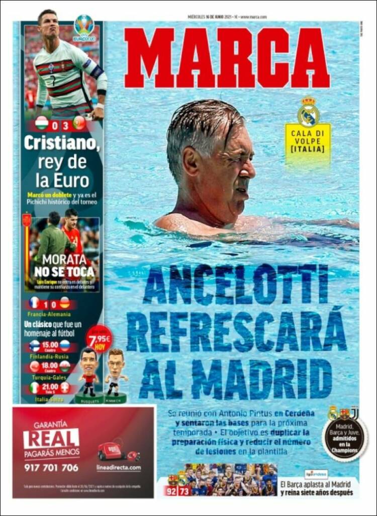 Portadas Diarios Deportivos Miércoles 16/6/2021