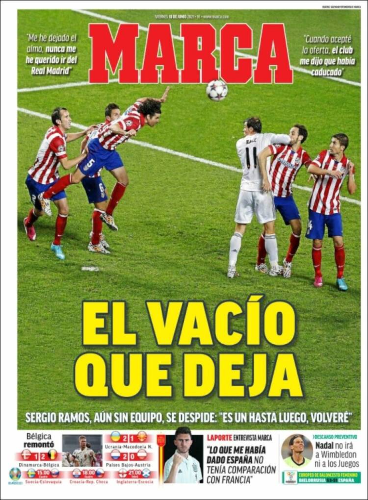 Portadas Diarios Deportivos Viernes 18/6/2021 Portadas Diarios Deportivos Viernes 18/6/2021