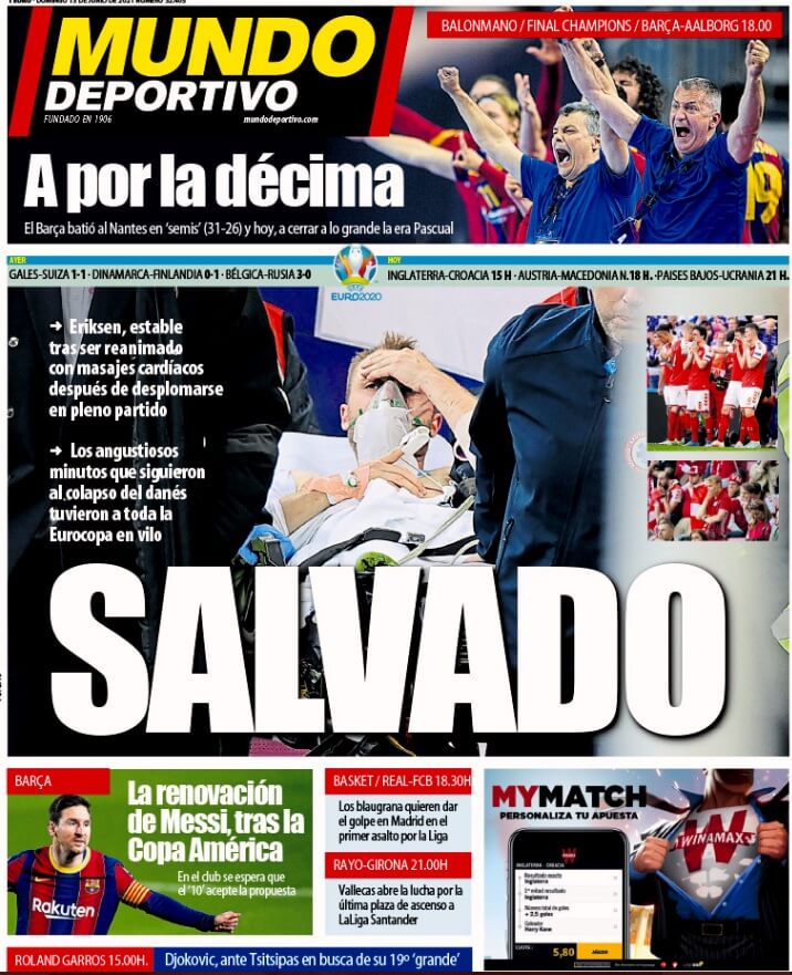 Portadas Diarios Deportivos Domingo 13/6/2021 Portadas Diarios Deportivos Domingo 13/6/2021