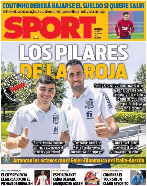Portadas Diarios Deportivos Sábado 26/6/2021 Portadas Diarios Deportivos Sábado 26/6/2021