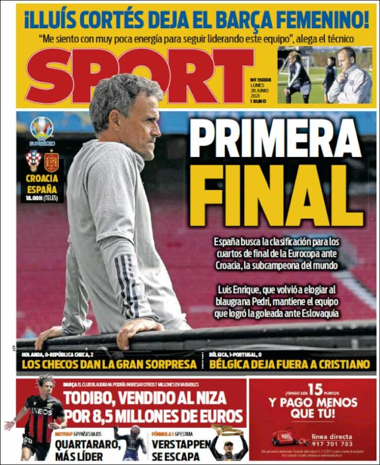 Portadas Diarios Deportivos Lunes 28/6/2021 Portadas Diarios Deportivos Lunes 28/6/2021