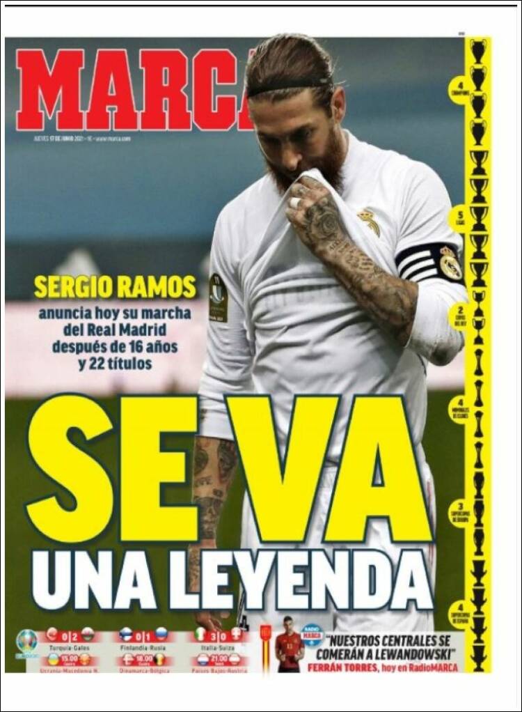 Portadas Diarios Deportivos Jueves 17/6/2021