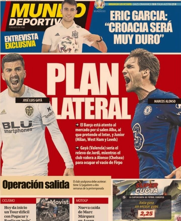 Portadas Diarios Deportivos Sábado 26/6/2021 Portadas Diarios Deportivos Sábado 26/6/2021