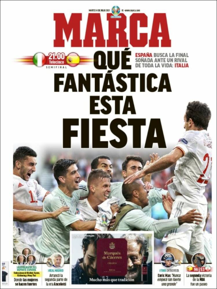 Portadas Diarios Deportivos Martes 6/7/2021 Portadas Diarios Deportivos Martes 6/7/2021