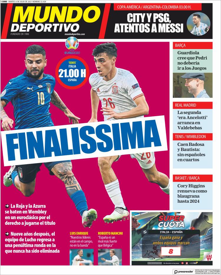Portadas Diarios Deportivos Martes 6/7/2021 Portadas Diarios Deportivos Martes 6/7/2021