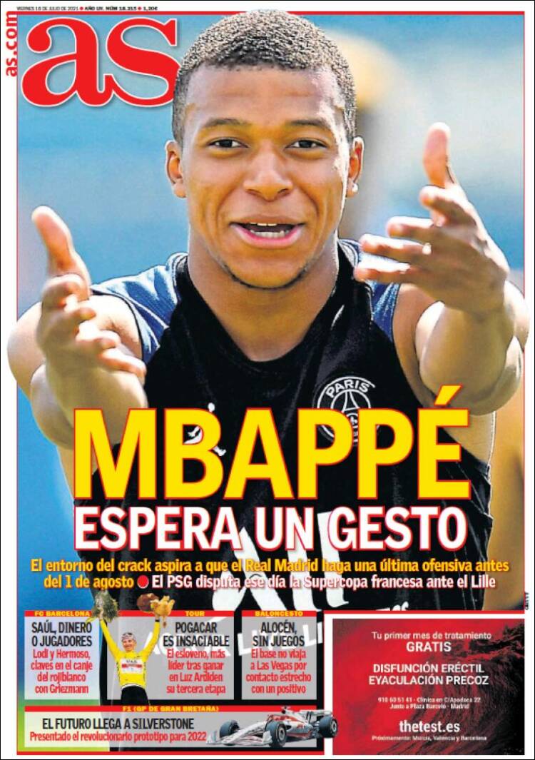 Portadas Diarios Deportivos Viernes 16/7/2021