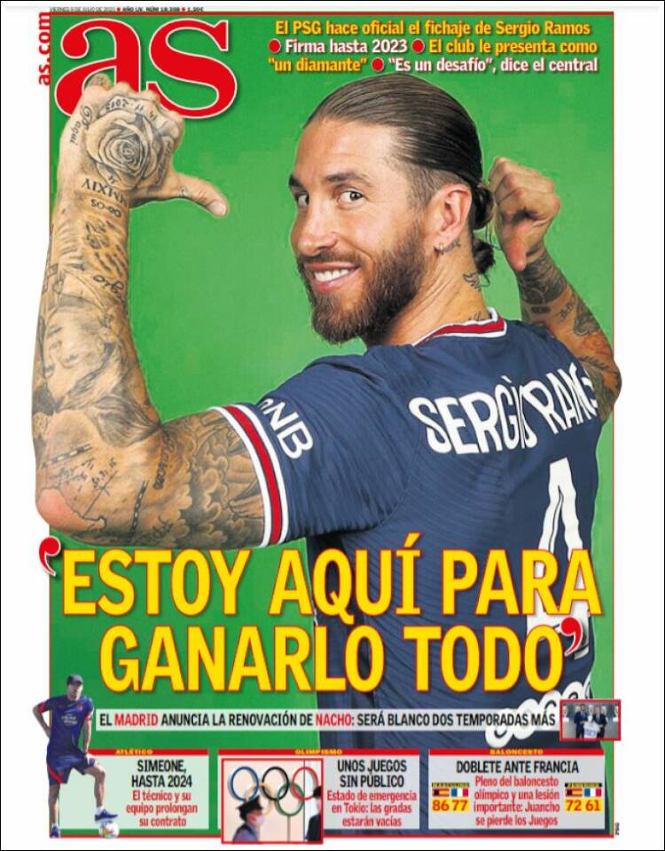 Portadas Diarios Deportivos Viernes 9/7/2021