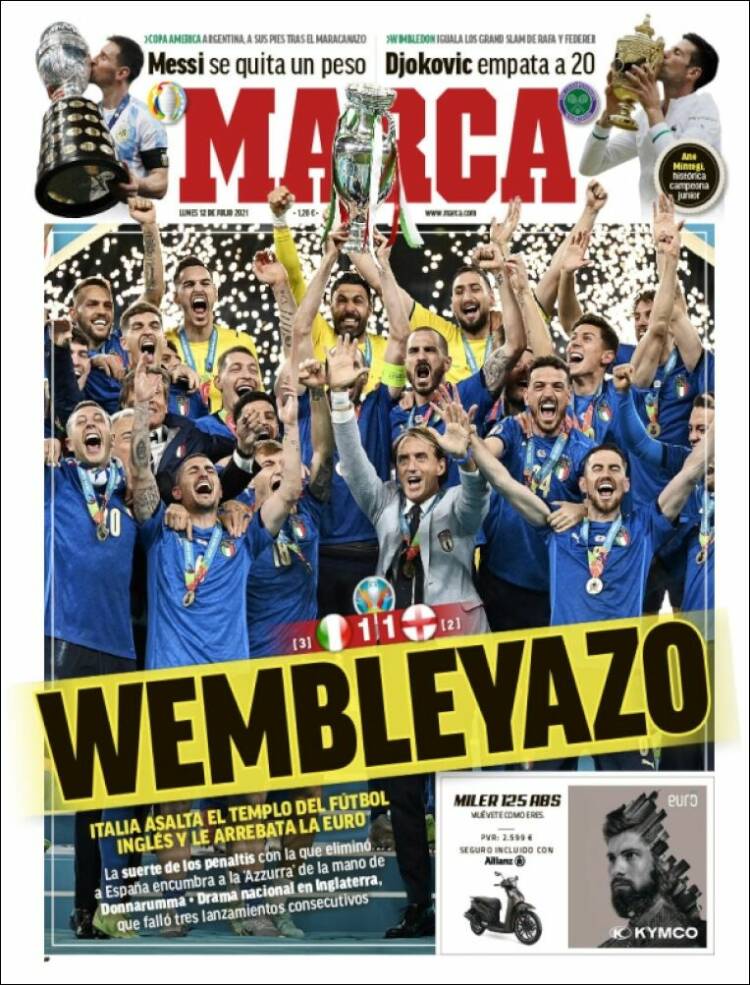 Portadas Diarios Deportivos Lunes 12/7/2021