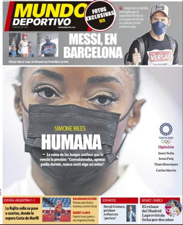 Portadas Diarios Deportivos Jueves 29/7/2021