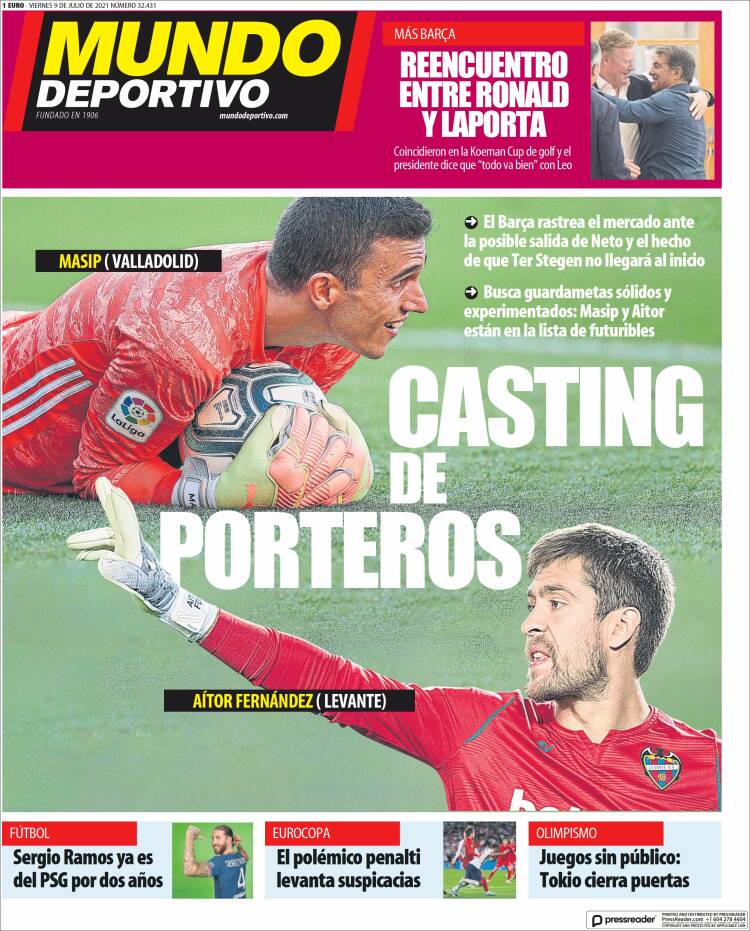 Portadas Diarios Deportivos Viernes 9/7/2021 Portadas Diarios Deportivos Viernes 9/7/2021