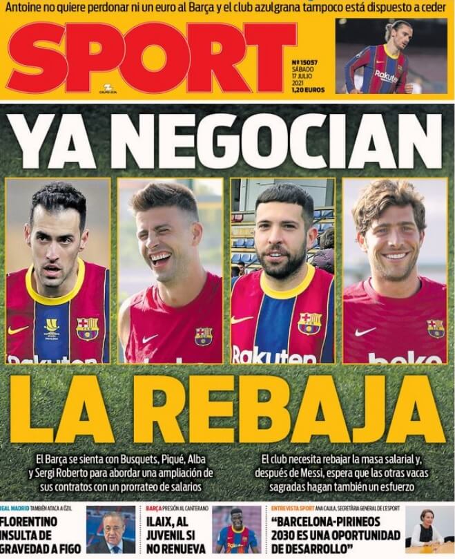 Portadas Diarios Deportivos Sábado 17/7/2021 Portadas Diarios Deportivos Sábado 17/7/2021