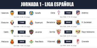Partidos Jornada 1 Liga Española 2021-22 Partidos Jornada 1 Liga Española 2021-22