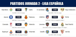 Partidos Jornada 2 Liga Española 2021-22 Partidos Jornada 2 Liga Española 2021-22