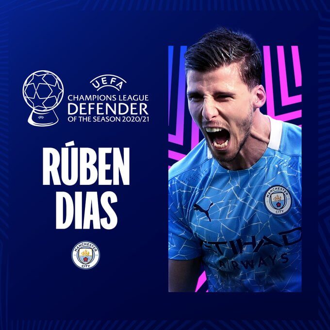 Rúben Dias (M. City) Mejor Defensor 2020-2021