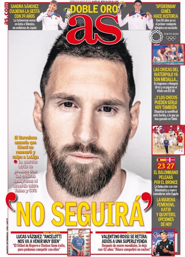 Portadas Diarios Deportivos Viernes 6/8/2021