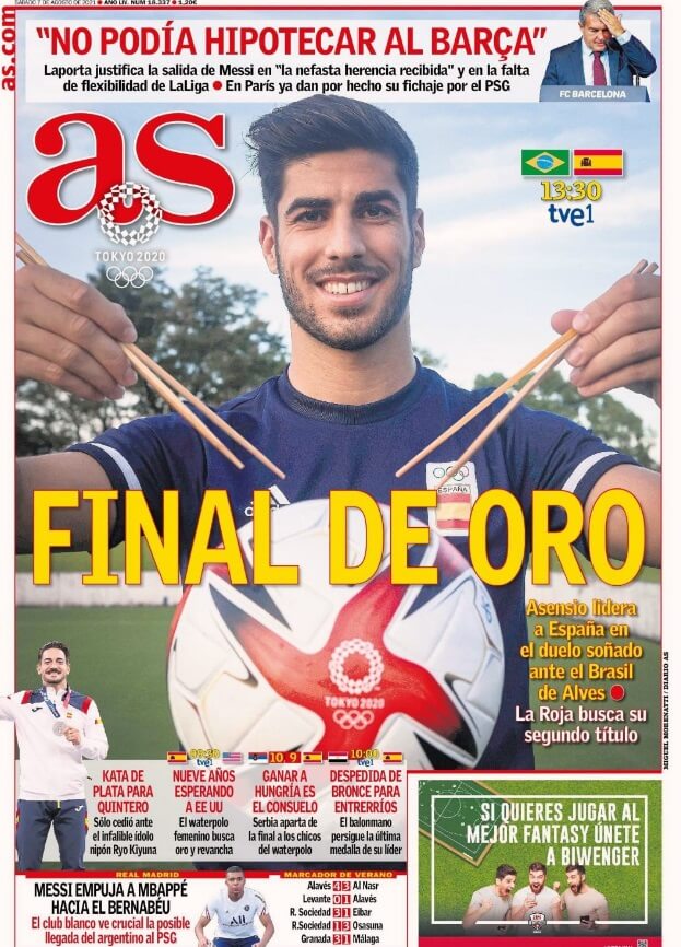Portadas Diarios Deportivos Sábado 7/8/2021 Portadas Diarios Deportivos Sábado 7/8/2021