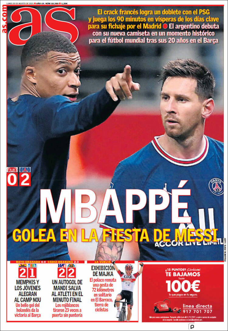 Portadas Diarios Deportivos Lunes 30/8/2021 Portadas Diarios Deportivos Lunes 30/8/2021