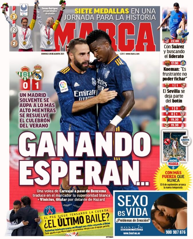 Portadas Diarios Deportivos Domingo 29/8/2021 Portadas Diarios Deportivos Domingo 29/8/2021