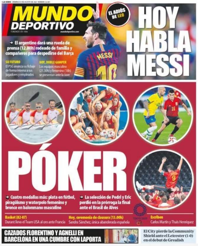 Portadas Diarios Deportivos Domingo 8/8/2021 Portadas Diarios Deportivos Domingo 8/8/2021