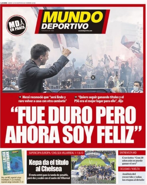 Portadas Diarios Deportivos Jueves 12/8/2021 Portadas Diarios Deportivos Jueves 12/8/2021