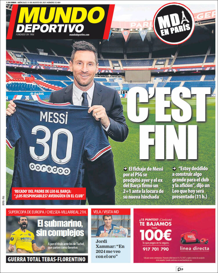 Portadas Diarios Deportivos Miércoles 11/8/2021 Portadas Diarios Deportivos Miércoles 11/8/2021