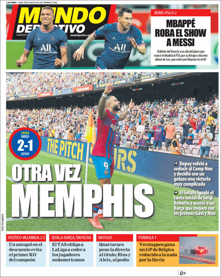 Portadas Diarios Deportivos Lunes 30/8/2021 Portadas Diarios Deportivos Lunes 30/8/2021