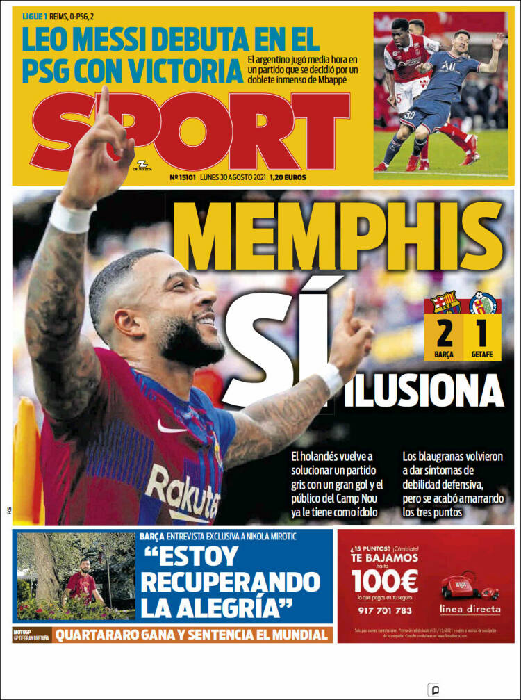 Portadas Diarios Deportivos Lunes 30/8/2021 Portadas Diarios Deportivos Lunes 30/8/2021