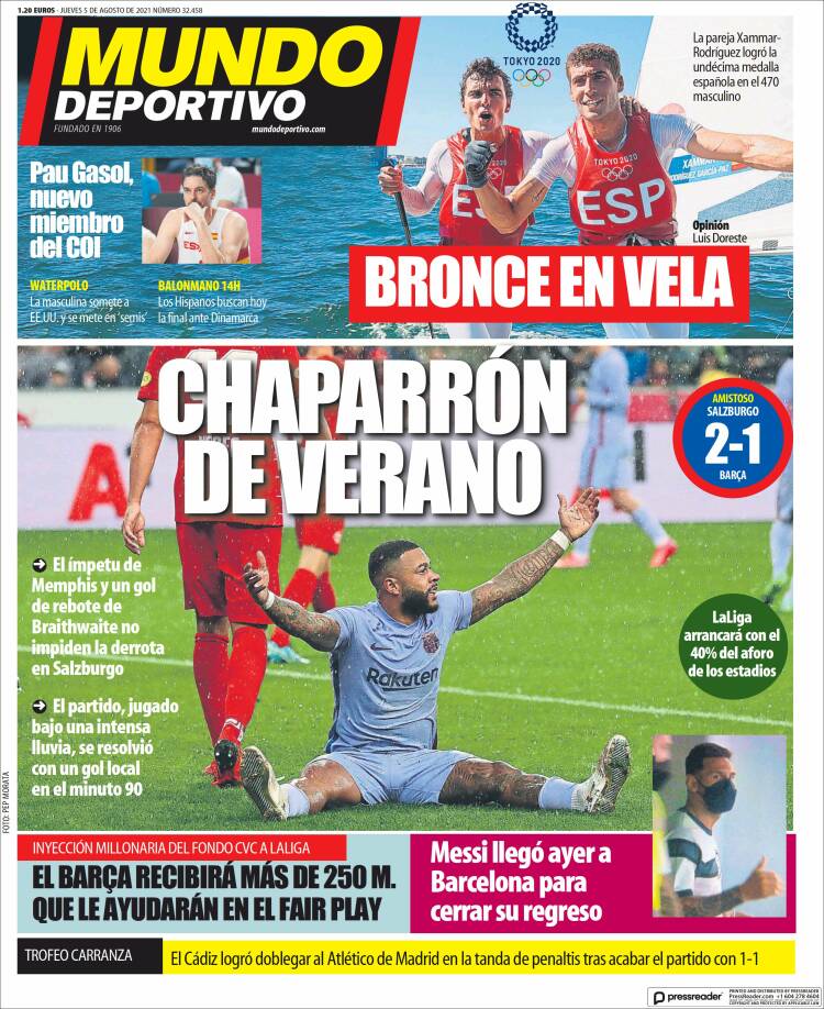 Portadas Diarios Deportivos Jueves 5/8/2021 Portadas Diarios Deportivos Jueves 5/8/2021