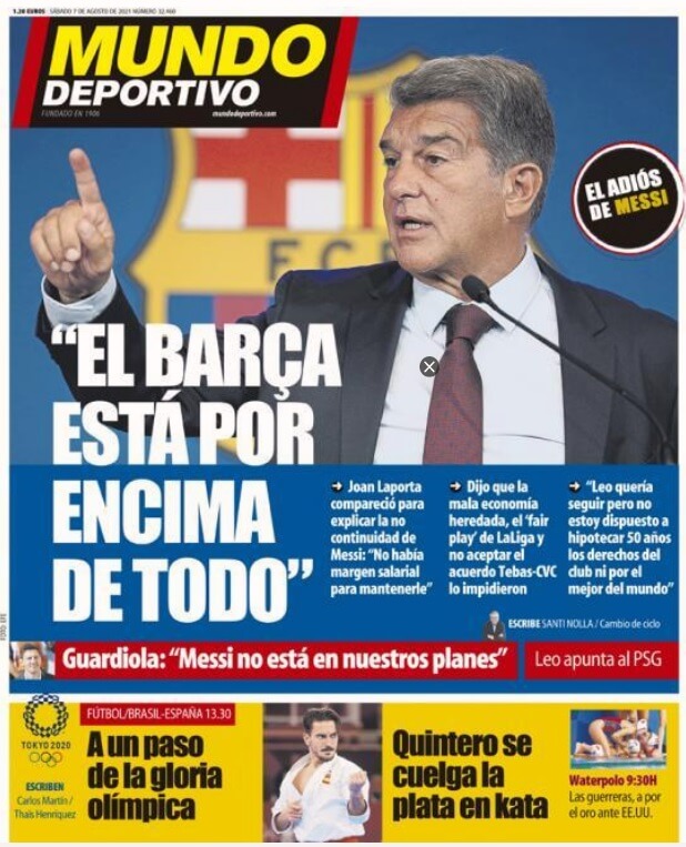 Portadas Diarios Deportivos Sábado 7/8/2021 Portadas Diarios Deportivos Sábado 7/8/2021