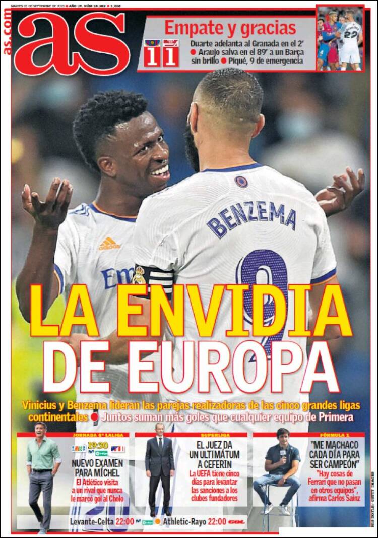 Portadas Deportivas de España 21/9/2021 Portadas Deportivas de España 21/9/2021